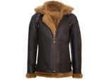 Heren schapenvachtleer B3 Flying Jacket-Columbus met capuchon