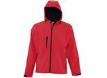 SOLS Heren Replay Hooded Soft Shell Jacket (ademend, winddicht en waterbestendig) (Peperrood)