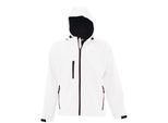 SOLS Heren Replay Hooded Soft Shell Jacket (ademend, winddicht en waterbestendig) (Wit)