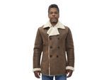 Heren double-breasted shearling schapenvacht erwtenjas-Valencia