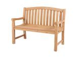 Gardenson Gartenbank, Natur, Holz, Teakholz, Hartholz, 2-Sitzer, 120x94x57 cm, Gartenmöbel, Gartenbänke