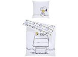 Herding Jugendbettwäsche Snoopy, Gelb, Schwarz, Weiß, Textil, 135x200 cm, Oeko-Tex® Standard 100, pflegeleicht, Schlaftextilien, Bettwäsche, Kinderbettwäsche