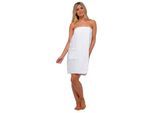 Dames 100% katoenen badstof badhanddoek wrap - Wit