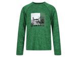 Regatta Burnlee Roam Free Graphic Print Marl T-Shirt voor kinderen/Kinderen (Veld Groen)
