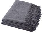 Wohndecke ZOEPPRITZ1828 "Since 1828 Cashmere", grau (medium grau melange), B:130cm L:180cm, Kaschmir, Wohndecken, Wohndecke, Klassisch unifarbenes Plaid aus besonders feinem Cashmere