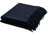 Wohndecke ZOEPPRITZ1828 "Since 1828 Cashmere", blau (navy), B:130cm L:180cm, Kaschmir, Wohndecken, Wohndecke, Klassisch unifarbenes Plaid aus besonders feinem Cashmere