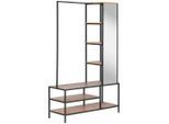 Mid.you Garderobe, Natur, Schwarz, Metall, Glas, Holzwerkstoff, 7 Fächer, 110x177x40 cm, Garderobe, Garderoben-Set & Garderoben-Serien, Garderoben-Sets