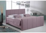 Boxspringbett HOME AFFAIRE "Portland", lila (flieder), B:188cm L:216cm, Strukturstoff-Bezug (100% Polyester), Komplettbetten, Boxspringbett, in 3 Breiten, 3 Matratzenarten und 2 Härtegraden, incl. Topper
