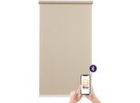 Elektrisches Rollo SUNLINES "Mosaik", beige (beige, weiß), B:140cm H:180cm, Kunststoff, Metall, Polyester, Rollos, Elektrisches Rollo, appgesteuert via Bluetooth, mit Akku und Motor, weißer Fallstab