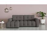Ecksofa OTTO HOME "Manilla, wahlweise mit Bettfunktion, B/T/H 265/170/91 cm", grau (anthrazit), B:265cm H:91cm T:170cm, 100% Polyester, Sofas, Ecksofa, L-Form mit Recamiere rechts/links bestellbar, Wellenunterfederung