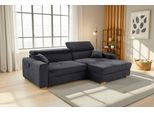 Ecksofa JOCKENHÖFER GRUPPE "Slider L-Form, B: 277 cm Couch, 60cm elektrische Sitztiefenverstellung", grau (anthrazit 417, 09), B:279cm T:126cm, Korpus: 100% Polyester;Kissen: 100% Polyester, Sofas, Ecksofa, 140kg Belastbarkeit, USB-Anschluss, Kopfteilverstellung & Zierkissen