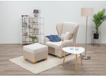 Ohrensessel HOME AFFAIRE "Oliver, B: 92 cm, Sitzhöhe: 41 cm", beige, B:92cm H:103cm T:93cm, 100%Polyester, Sessel, Ohrensessel, 1 Zierkissen