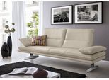 2,5-Sitzer W.SCHILLIG "broadway Designsofa mit hohem Sitzkomfort", grau (eisgrau z59), B:236cm H:94cm T:96cm, Longlife Xtra-Leder Z59: Glattleder mit modischer Prägung. Hautstärke 0, 9 - 1, 1 mm, Sofas, 2 5-Sitzer, Sitztiefenverstellung, Kopfteil- & Seitenteilverstellung, Breite 236cm