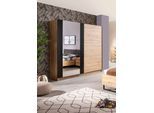Schwebetürenschrank HOME AFFAIRE "Sardinia, Kleiderschrank mit Spiegel, FSC-zertifiziert", braun (dekor artisan eiche), B:217cm H:210cm T:61cm, Holzwerkstoff, Schränke, Schwebetürenschrank, inklusive Inneneinteilung, 217x210x62,5cm, ABS Schutzkanten