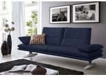 2,5-Sitzer W.SCHILLIG "broadway Designsofa mit hohem Sitzkomfort", blau (blau z59), B:236cm H:94cm T:96cm, Longlife Xtra-Leder Z59: Glattleder mit modischer Prägung. Hautstärke 0, 9 - 1, 1 mm, Sofas, 2 5-Sitzer, Sitztiefenverstellung, Kopfteil- & Seitenteilverstellung, Breite 236cm