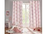 Gardine OTTO HOME "EINHORN" Gr. 3, pink, B:135cm H:225cm, Baumwolle, Polyester, Gardinen, Gardine, Kindergardine, Einhorn, Regenbogen, einseitig bedruckt