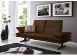 2-Sitzer W.SCHILLIG "broadway, Designsofa mit tollem Sitzkomfort, Breite 216cm", braun (chocolate s37), B:216cm H:94cm T:96cm, Stoff S37 (100% Polyester): Luxus-Microfaser in Lederoptik, Sofas, 2-Sitzer, Sitztiefenverstellung, Kopfteil- & Seitenteilverstellung, Breite 216cm