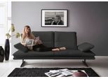 2-Sitzer W.SCHILLIG "broadway, Designsofa mit tollem Sitzkomfort, Breite 216cm", grau (graphit z59), B:216cm H:94cm T:96cm, Longlife Xtra-Leder Z59: Glattleder mit modischer Prägung. Hautstärke 0, 9 - 1, 1 mm, Sofas, 2-Sitzer, Sitztiefenverstellung, Kopfteil- & Seitenteilverstellung, Breite 216cm