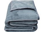 Wohndecke ZOEPPRITZ1828 "The Blanket", blau (denim), B:150cm L:200cm, Polyester, Wohndecken, Wohndecke, Extra weiche Decke aus recyceltem Polyester