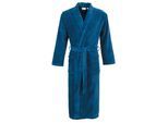 Herrenbademantel CARL ROSS "Velours" Gr. 52, blau (sapphire, night blau), L:130cm, Velours, Hausmäntel, Herrenbademantel, Kimono