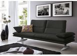 2,5-Sitzer W.SCHILLIG "broadway Designsofa mit hohem Sitzkomfort", grau (graphit z59), B:236cm H:94cm T:96cm, Longlife Xtra-Leder Z59: Glattleder mit modischer Prägung. Hautstärke 0, 9 - 1, 1 mm, Sofas, 2 5-Sitzer, Sitztiefenverstellung, Kopfteil- & Seitenteilverstellung, Breite 236cm