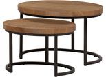 Couchtisch OMG DESIGN "Rutger", schwarz (old teak, schwarz, old teak), B:67cm H:50cm T:86cm, Tische, Couchtisch, im 2er Set, variabel stellbar