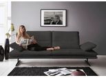 2,5-Sitzer W.SCHILLIG "broadway, Designsofa mit tollem Sitzkomfort", grau (anthrazit z69), B:236cm H:94cm T:96cm, Longlife Xtra-Leder Z69: Das feinnarbige, gedeckte Softleder Z69 besticht durch seine außergewöhnliche Weichheit im trendigen »Vintage-Look«, Hautstärke 0, 9 - 1, 1 mm, Sofas, 2 5-Sitzer, Sitztiefenverstellung, Kopfteil- & Seitenteilverstellung, Breite 236cm