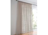 Gardine HEINE HOME Gr. 4, grau (taupe), B:290cm H:245cm, Polyester, Gardinen, Gardine