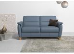 2,5-Sitzer HOME AFFAIRE "Palmera, B: 179 cm", blau (grau, blau), B:179cm H:89cm T:89cm, Luxus-Microfaser (100% Polyester);Struktur (100% Polyester);Luxus-Microfaser in Lederoptik (100% Polyester), Sofas, 2 5-Sitzer, mit Federkern
