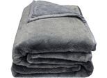 Wohndecke ZOEPPRITZ1828 "The Blanket", grau (medium grau melange), B:150cm L:200cm, Polyester, Wohndecken, Wohndecke, Extra weiche Decke aus recyceltem Polyester