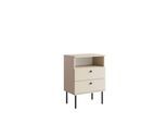 Nachttisch OTTO HOME "Elyriia Nachtkommode mit 2 Schubladen und Fach, Premium-Qualität", cashmere, schwarz, B:50cm H:69,5cm T:34cm, Tische, Nachttisch, mit viel Stauraum, modernes Design, pflegeleicht und robust