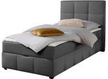 Boxbett HOME AFFAIRE "Niemes inkl. Bettkasten und Topper, auch in Überlänge erhältlich", anthrazit, B:102cm L:210cm, Komplettbetten, Boxbett mit Bettkasten, inkl. Topper