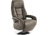 TV-Sessel HOLLISTER "Enjoy", grau (dunkelgrau), B:74cm H:111cm T:77cm, NaturLEDER (echtes Rindsleder);Luxus-Microfaser (100% Polyester);Luxus-Kunstleder, Sessel, TV-Sessel, in Größe M, wahlweise mit Motor und Aufstehhilfe