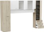 Bettaufsatz DEMEYERE GROUP "TIDY", braun (eichefb, weiß), B:304cm H:203cm T:53,5cm, Holzwerkstoff, Möbelaufsätze, Bettaufsatz