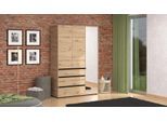 Kleiderschrank HOME AFFAIRE "Corbett, grifflose Optik, FSC-zertifziert, Made in Europe", braun (artisan eiche), B:138cm H:211cm T:54,5cm, FSC-zertifizierter Holzwerkstoff, Schränke, Kleiderschrank, mit Spiegel, 3 Schubladen und Innenausstattung