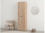 Garderobenschrank HOME AFFAIRE "Landes Schrank inkl. 1 Kleiderstange, Stauraumschrank, Höhe 198 cm", braun (artisan eiche), B:54,5cm H:197,5cm T:40cm, Holzwerkstoff, Kunststoff, Metall, Schränke, Garderobenschrank, Front Artisan Eiche mit dekorativen schwarzen Streifen