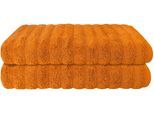 Duschtücher SCHIESSER "Neapel aus 100% Baumwolle mit eleganter Hoch-Tief-Optik", orange (terrakotta), B:70cm L:140cm, Frottier, Baumwolle, Handtücher, Duschtücher, OEKO-TEX MADE IN GREEN