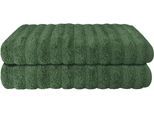 Duschtücher SCHIESSER "Neapel aus 100% Baumwolle mit eleganter Hoch-Tief-Optik", grün (dunkelgrau), B:70cm L:140cm, Frottier, Baumwolle, Handtücher, Duschtücher, OEKO-TEX MADE IN GREEN