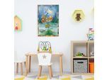 Leinwandbild LUCKYLINDE "Der kleine Tiger und der kleine Bär im Boot", bunt (farbe bild(er): bunt), B:40cm H:60cm T:2cm, Canvas, Holzrahmen, Bilder, Leinwandbild, Exklusive JANOSCH Kindermotive