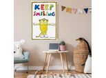 Leinwandbild LUCKYLINDE "Der kleine Tiger - Keep Smiling", bunt (farbe bild(er): bunt), B:40cm H:60cm T:2cm, Canvas, Holzrahmen, Bilder, Leinwandbild, Exklusive JANOSCH Kindermotive