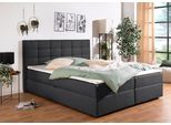 Boxbett HOME AFFAIRE "Carde", grau (anthrazit), B:194cm L:230cm, Komplettbetten, Boxspringbett, wahlweise mit Bettkasten, in H2, H3 & H4 erhältlich, Topseller