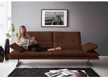 2,5-Sitzer W.SCHILLIG "broadway Designsofa mit hohem Sitzkomfort", braun (tabacco z69), B:236cm H:94cm T:96cm, Longlife Xtra-Leder Z69: Das feinnarbige, gedeckte Softleder Z69 besticht durch seine außergewöhnliche Weichheit im trendigen »Vintage-Look«, Hautstärke 0, 9 - 1, 1 mm, Sofas, Sitztiefenverstellung, Kopfteil- & Seitenteilverstellung, Breite 236cm