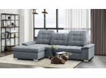 Ecksofa WERK2 "Carmen 264 x 170 cm modern und bequem", grau, B:264cm H:105cm T:170cm, 95% Polyester, 5% Nylon, Sofas, Ecksofa, Struktur weich, L-Form, Sitztiefenverstellung, Schlaffunktion