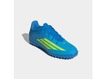 Fußballschuh ADIDAS PERFORMANCE "F50 CLUB, ROLLRASEN", Damen, Gr. 43, blau (lucid ray blau, team solar gelb 2, lucid aquamarine), Synthetik, Textil, Schuhe Fußballschuh, für kurzen Kunstrasen, Hart- und Aschenplätze