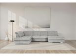 Wohnlandschaft DIE PLANBAR "MP-IN17004 U-Form, Breite 382 cm", grau, B:382cm H:84cm T:260cm, 88% Polyester, 12% Polyamid, Sofas, Wohnlandschaft, Federkernpolsterung, inkl. Sitztiefenverstellung