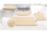 Badematte BRUNO BANANI "Lana Premium, Badvorleger, Badezimmer Teppich", beige (cashmere), H:30mm, Polyacryl, Badematten, Badematte, Badteppich, Badematten, unifarben, rechteckig, 3-tlg. Set & halbrund