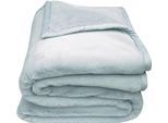 Wohndecke ZOEPPRITZ1828 "The Blanket", blau (sky), B:150cm L:200cm, Polyester, Wohndecken, Wohndecke, Extra weiche Decke aus recyceltem Polyester