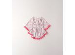 Badeponcho SARABANDA "BABY GIRL SUMMER DRESS", Mädchen, Gr. 18M, pink (pink, schwarz), Baumwolle, Hausmäntel