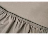 Spannbettlaken KAYORI "Shizu", grau (taupe), B:160cm L:220cm, Jersey-Elasthan, Obermaterial: 97% Baumwolle, 3% Elasthan (LYCRA), Bettlaken, Bettlaken Spannbettlaken, Bio-Baumwolle