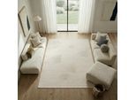 Teppich SEHRAZAT "Moda 1100, auch als Läufer", creme, B:80cm H:11mm L:300cm, Polyester, Polypropylen, Teppiche, Teppich, Kurzflor, grafisches Hoch Tief Muster, Wohnzimmer